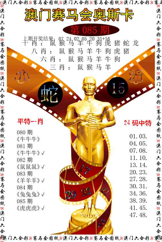 085期新奥斯卡[图]